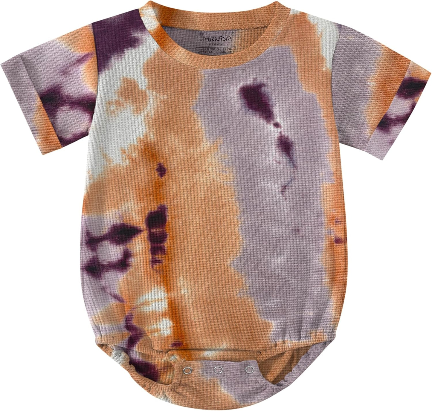 Jimonda Baby Bodysuit Newborn Tie Dye Clothes Infant Waffle One Piece Romper Baby Boys Girls Short Sleeve Jumpsuit Outfits