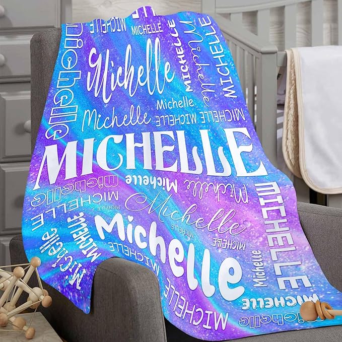 Customized Baby Blanket, Personalized Gifts Blanket with Name for Girl Customized Blankets Personalized Gifts Flannel Fleece Blankets