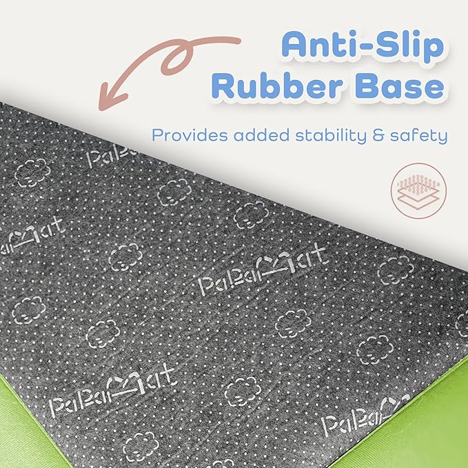 1.3" Thick Baby Floor Play Mat 50x50, Basic Padded Foam Mat for Tummy Time Crawling, Non Slip Cushioned for Babies Toddlers Infants Kids (Light Green)