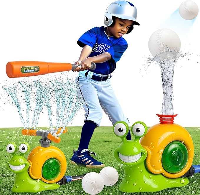 Snail T-Ball Water Sprinkler – Summer Backyard & Lawn Toys, Great for Kids Ages 3-8, Birthday Party & Pool Play