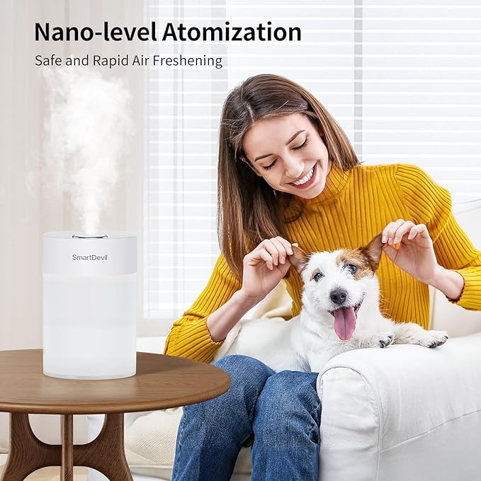 SmartDevil Small Humidifier, Portable USB Personal Desk Humidifier for Bedroom, Plants, Office, Travel, Nightstand with Night Light, Auto Shut-Off, Super Quiet