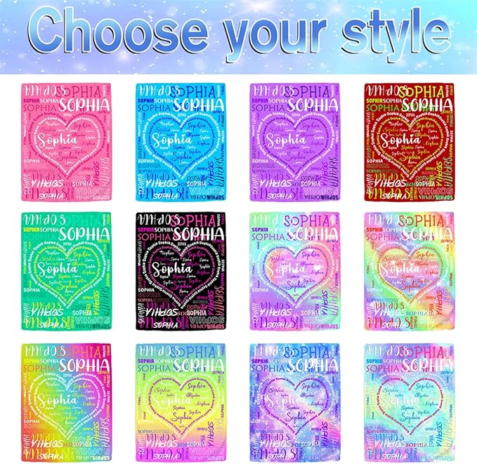 M YESCUSTOM Custom Baby Blanket with Name, Personalized Name Throw Blanket for Girls Boys Kids Customized Flannel Blanket for Men Women Valentines Day Mother's Day Christmas Newborns Purple Heart