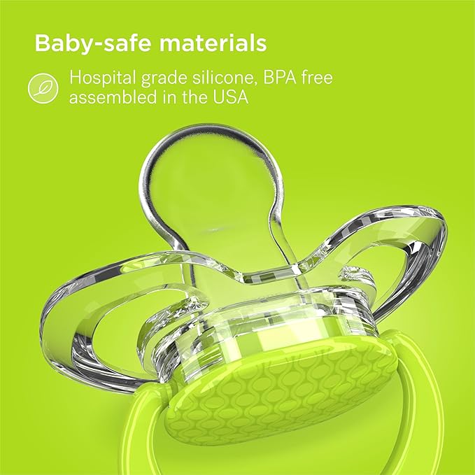 Smilo Baby Pacifier with Orthodontic Design for Healthy Dental Development - Stage 2 for Babies 3-9 Months - Pack of 3X 100% Silicone Pacifiers BPA Free - Aqua Blue