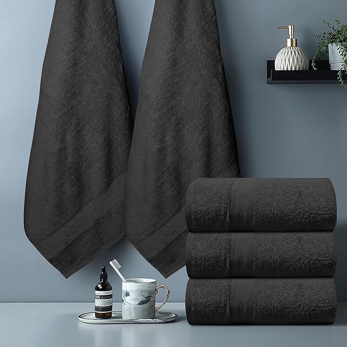 100% Cotton Luxury Bath Sheets - Pack of 2 (35" x 70") | Super Soft, Quick-Dry & Highly Absorbent Towels for Bathroom, Home, Spa & Gym (Grey)