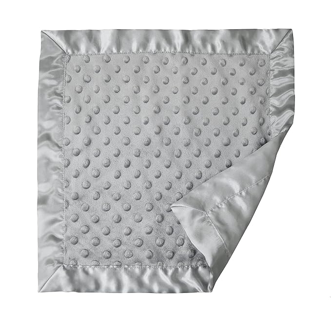 American Baby Company Heavenly Soft Chenille Blanket Set, Receiving Blanket (30" x 40") & Security Blanket (14" x 14"), Warm and Cozy, Gray, for Boys and Girls