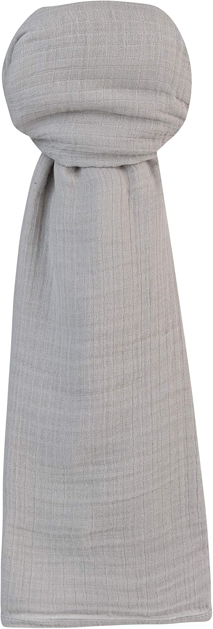 Ely's & Co. Cotton Muslin Swaddle Blanket 1-Pack for Baby Boy or Girl — 100% Cotton Muslin Extra-Large Swaddle Blankets (47” x 47”) Silver Grey