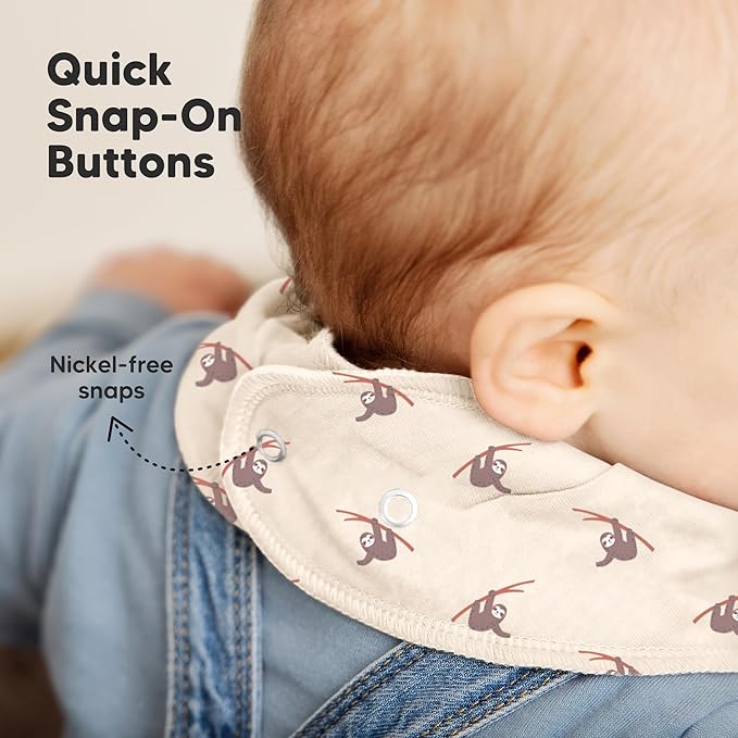 8-Pack Organic Baby Bandana Bibs for Boys, Girls - Super Absorbent Triangle Baby Bibs for Drooling and Teething Infant, 100% Cotton Extra Soft for Newborn, Infant 0-36 Months (Wildscape)