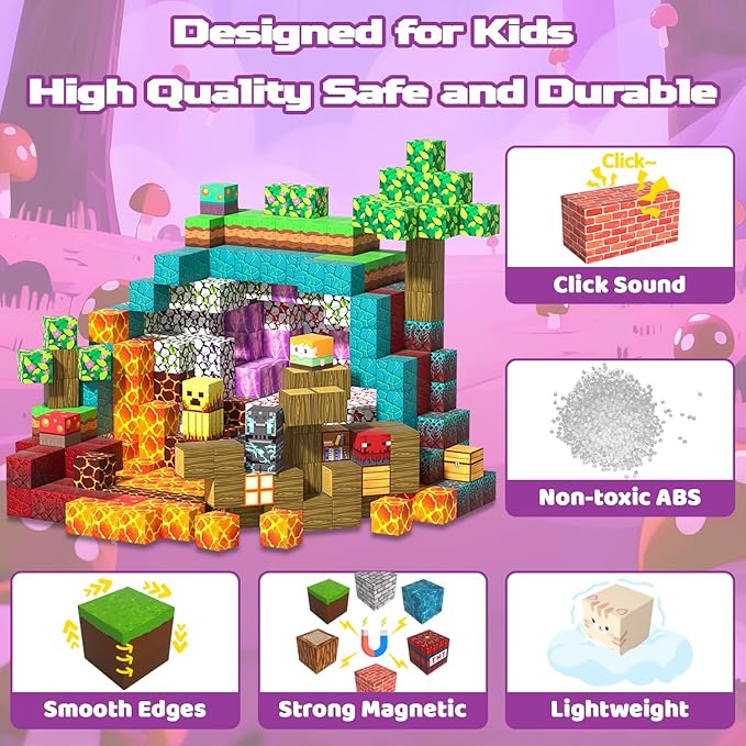 150 PCS Magnetic Building Blocks Toys for Kids, Stacking Magnetic Tiles Toys for Kids Toddlers Boys Girls Ages 3 4 5 6 7 8-12 Gifts