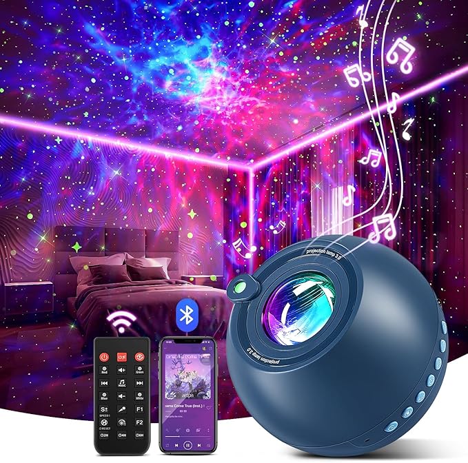 Star Projector,15 Colors Galaxy Projector for Bedroom,15White Noise Light Projector for Bedroom,5.0 Bluetooth Night Light Projector,Nebula Projector Star Lights