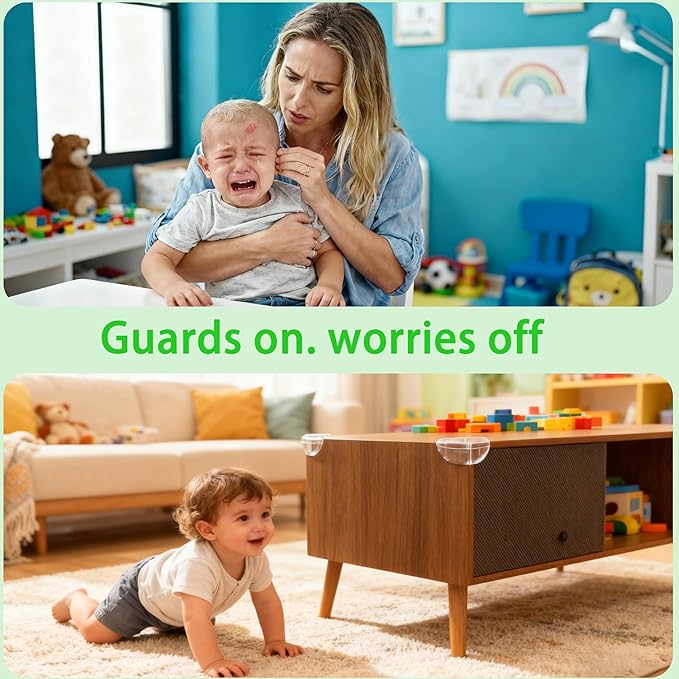 10 Pack Transparent Corner Protectors - Baby Safety Edge Guards for Furniture, Clear Sharp Corner Covers for Dining Table Baby Proofing