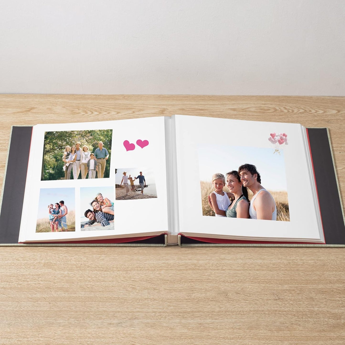 Photo Album Self Adhesive Scrapbook Album for 4Ã—6 Pictures DIY Magnetic Linen Cover Album 30 Blank Pages Great Gift for Family, Wedding, Birthday, Christmas, Anniversary(Grass Green)