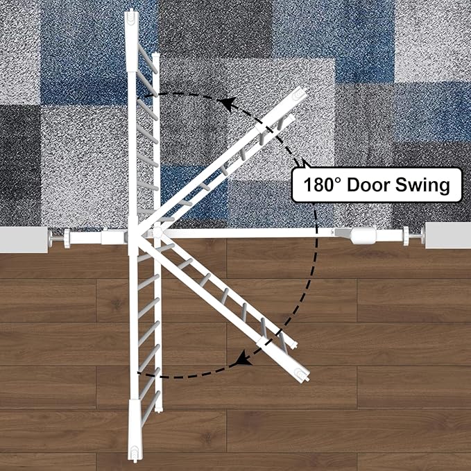Extra Tall 40.55" Gate, 29.92-33.46" Extra Tall and Wide Dog Gate,Extra Wide Baby Gates Pressure Mounted Walk Through for Doorways,Stairs, Kitchen White