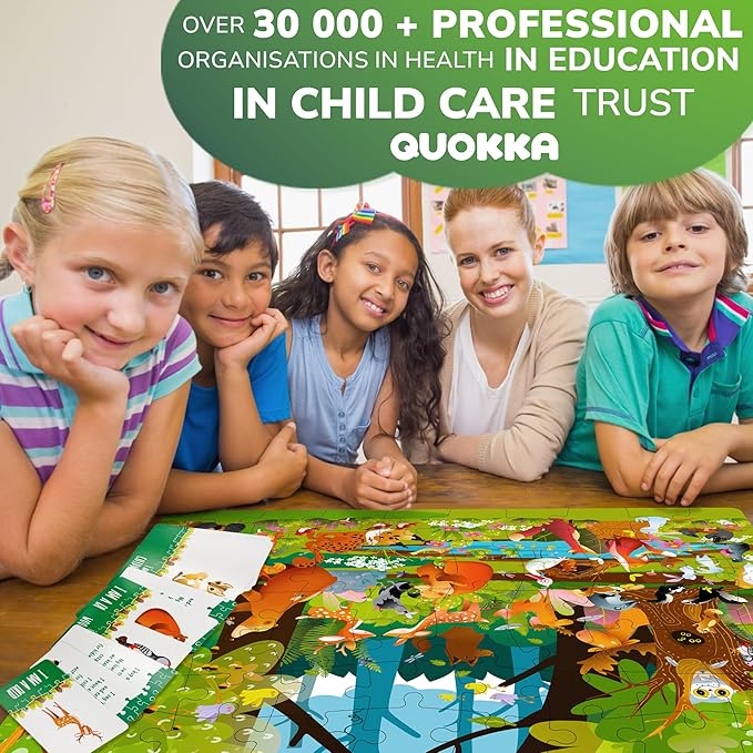 QUOKKA Search and Find Puzzles for Kids Ages 4-6 - Riddle Kids Puzzles 6-8 Years Old - 70 Unique Pcs - 20 Illustrated Guessing Cards - Engaging Children Themes - Forest Puzzle Gift for Toddlers 3-5
