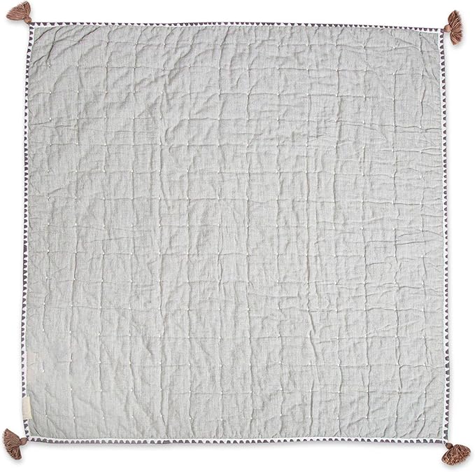 Crane Baby Blanket, 36” x 36”, Soft Cotton Quilted Nursery Blanket for Boys and Girls, Copper, Ezra Print