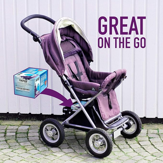 Baby Disposable Diaper Bags Scented with Lavender - Odor Absorber Biodegradable Plastic Diaper Sacks for Trash Bag Essential Items - Bags for Dirty Diapers - Refill 200 Count (Blue)