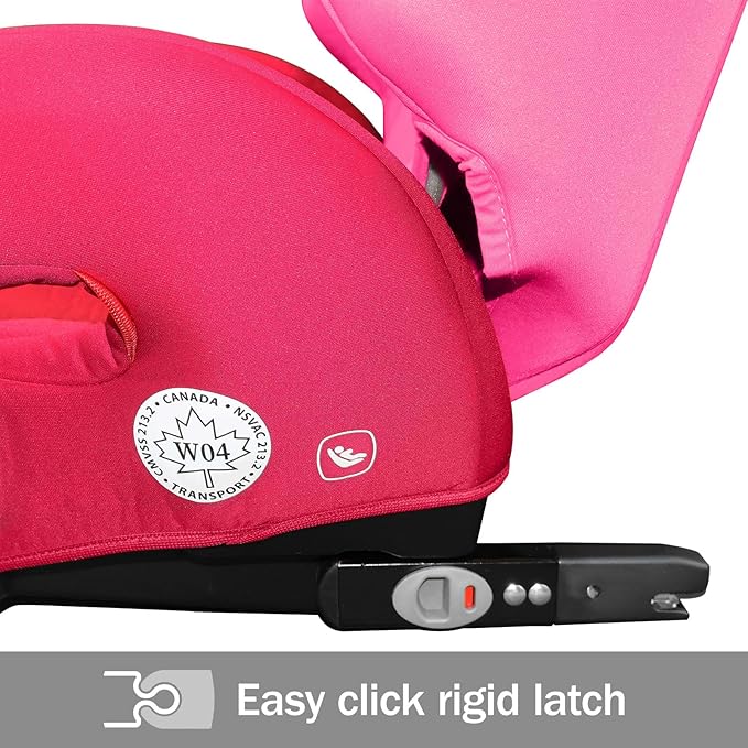 Diono Everett NXT High Back Booster Car Seat with Rigid Latch, Lightweight Slim Fit Design, 8 Years 1 Booster Seat, Pink Cotton Candy