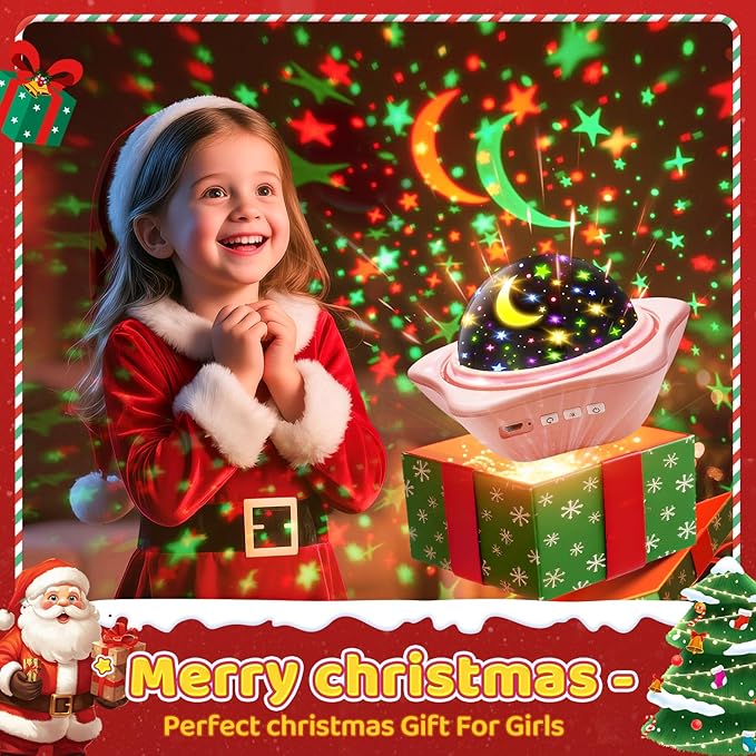 Onefire Girl Gifts, 6 Films Light Projector Unicorn Toys for Girls Age 4-6,Rechargeable Night Lights for Bedroom,360° Rotating Butterfly Lamp for Room Decor,Mermaid Princess Toddler Toys Toddler Gifts