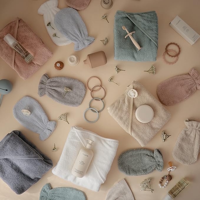 mushie Baby Hooded Towel | Organic Cotton (Tradewinds)