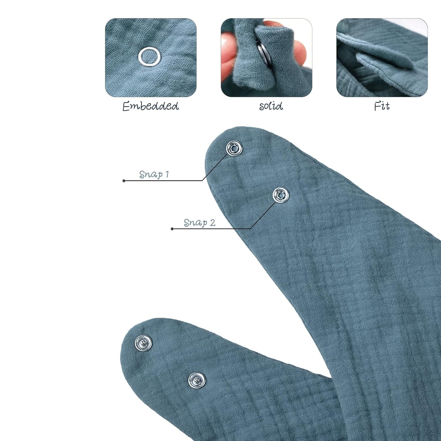 Konssy Muslin Baby Bibs 10 Pack Baby Bandana Drool Bibs 100% Cotton for Unisex Boys and Girls, Soft Absorbent Set for Teething and Drooling