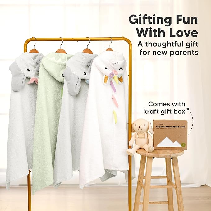 KeaBabies Organic Baby Towel with Hood for Girls, Boys - Soft, Absorbent, 100% Cotton Hooded Baby Towels for Newborns, Infants, Large Hooded Bath Towels for Babies, Kids, Toddler 1-3 (Draco)