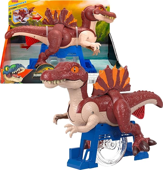 Fisher-Price Imaginext Jurassic World Rebirth Dinosaur Toy, Sprinting Spinosaurus Figure with Lunge & Chomp Motion, 9 Inches Tall