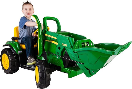 Peg Perego John Deere Ground Loader Tractor Extra-Large 12 Volt Ride on Tractor for Kids Ages 3-7
