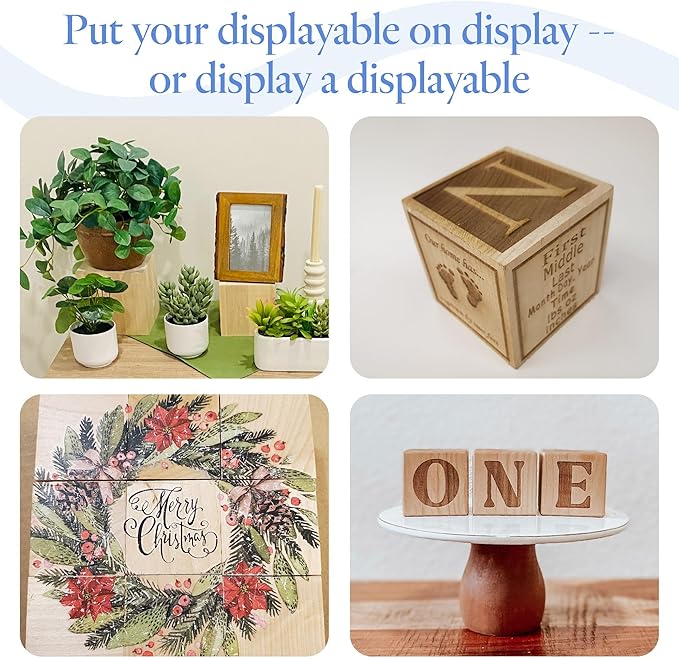 DIY Wood Cubes 4-inch, Pack of 1 Large Blank Wooden Blocks for Crafts, STEM, Building, Monitor Riser, Photo Cube Craft, and Home Decor, by Woodpeckers