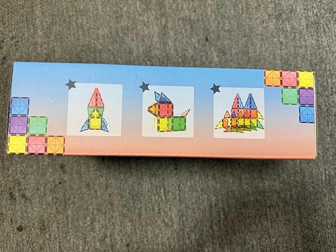 100PCS Magnetic Tiles STEM Building Toys Set with 2 Cars, Sensory Stacking Magnetic Blocks for Toddlers & Kids, Ideal for Preschool Montessori Toys Christmas Birthday Gifts for Boys & Girls Ages 3+