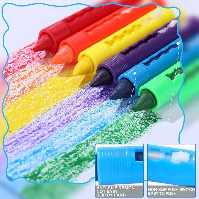 Crtiin 18 Pieces Bath Bathtub Crayons Washable Easy Clean Bathtime Crayons Colorful Bathtub Shower Markers Toys Bath Paint for Toddlers Kids