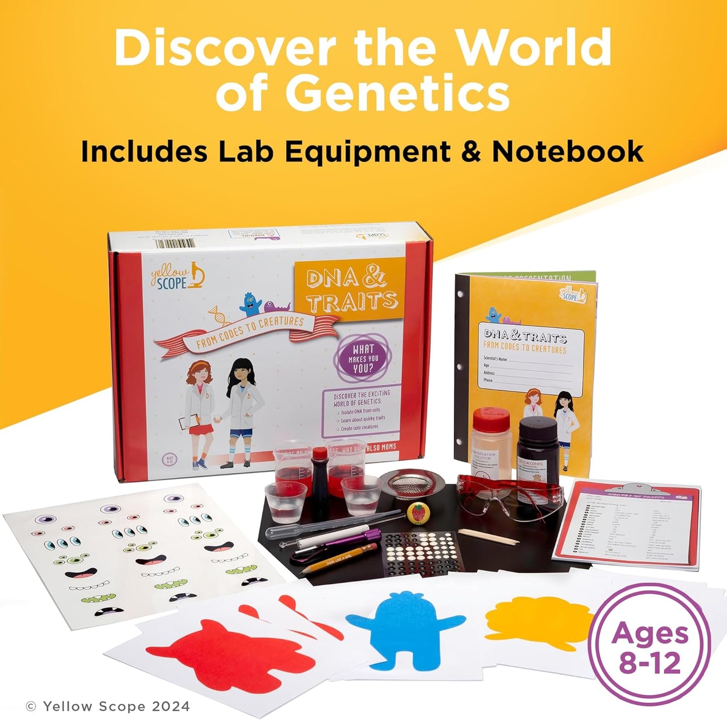 Genetics Science Kit - STEM DNA & Traits Kit for Kids Ages 8-12 - Hands-On Biology Experiments & Learning Activities