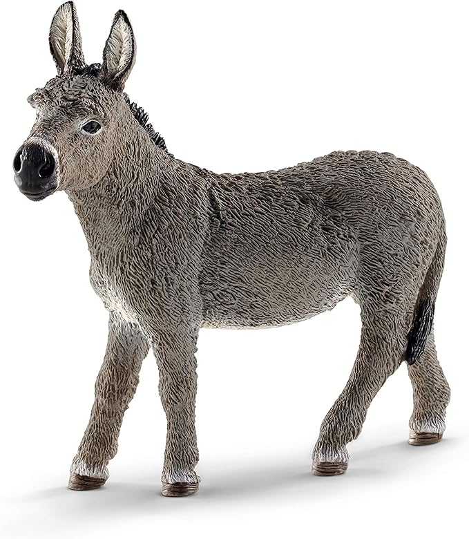 Schleich Farm World Realistic Donkey Animal Figurine - Highly Detailed and Durable Farm Animal Toy, Fun and Educational Play for Boys and Girls, Gift for Kids Ages 3+