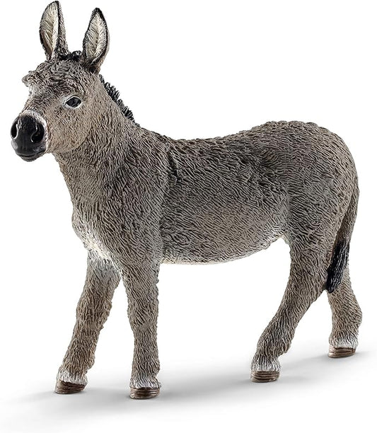 Schleich Farm World Realistic Donkey Animal Figurine - Highly Detailed and Durable Farm Animal Toy, Fun and Educational Play for Boys and Girls, Gift for Kids Ages 3+