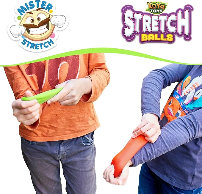 YoYa Toys Pull, Stretch and Squeeze Stress Balls - 3 Balls, Elastic Sensory Balls for Stress and Anxiety Relief, Autism and Special Needs Toys, Calming Fidgets for Kids and Adults, Ideal for Classroom