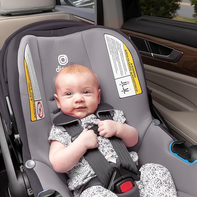Diono LiteClik30 XT SafePlus Infant Car Seat and Base, Rear-Facing for Infants 4-30lbs, SafePlus Engineering, with Infant Insert, UPF 50+ Sunshade (Gray Glacier Frost)