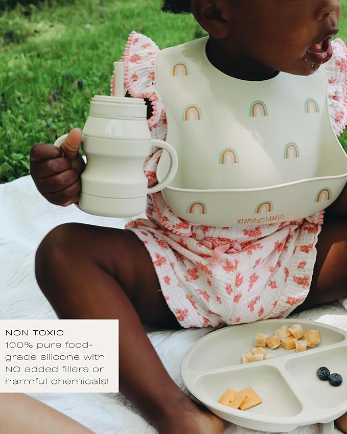 Hippypotamus Silicone Baby Bibs - Soft Waterproof Bibs for Babies & Toddlers