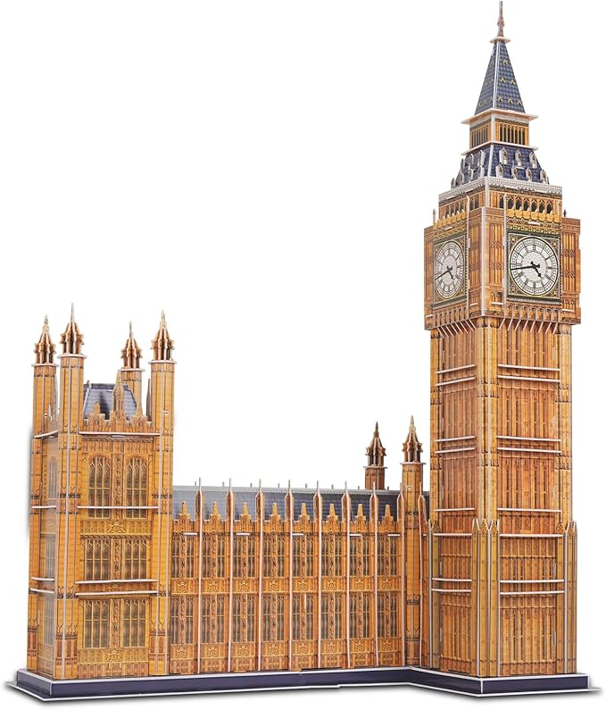 3D Puzzles for Adults & Kids, London Big Ben City Architecture Building Model Kit, 3-D Puzzle DIY Craft Kits STEM Educational Family Assembly Toys Gifts for Boys Girls 10-12-14 Home Decor, 190 Pieces