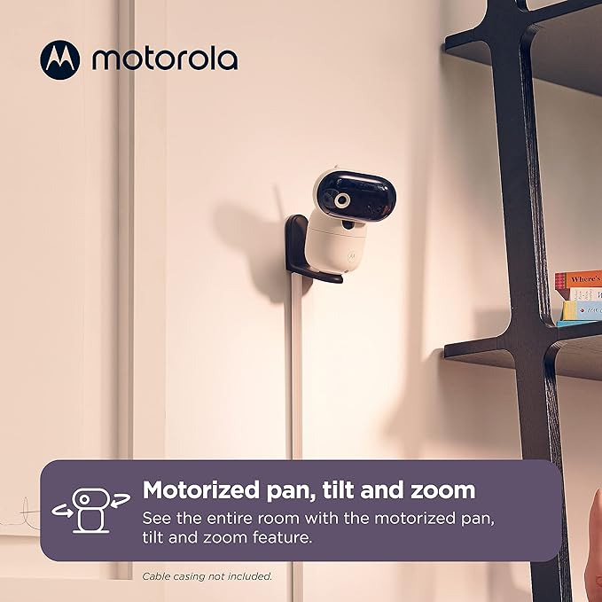 Motorola Nursery WiFi Baby Monitor with Camera, 5" Screen, Wall Mount, Long Range, 2-Way Audio, Temperature Sensor, Motorized, Lullabies, Cry Detection, PIP1610 HD Connect