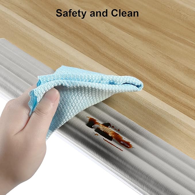 Upgrade Baby Proofing Edge Guards 6.6 ft Protector with 3M Adhesive Double Sided Tape,Extra-Wide Soft NBR Rubber Foam Padding,Furniture Safety Corner Edge Bumper Guard-Grey