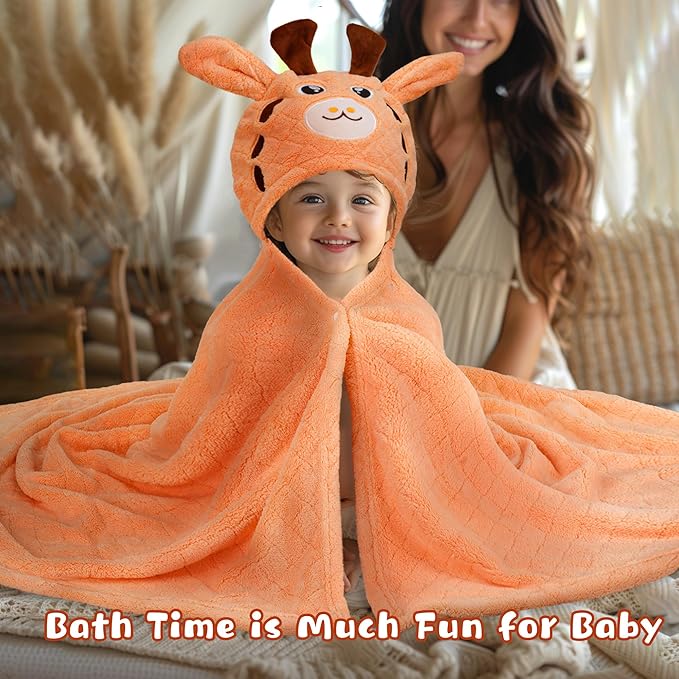 Toddler Towels with Hood Kids Towel Bath Baby Towels with Hood for Boy Girl 0-5 Years, 2-Pack Soft Absorbent Toddler Bath Towe Baby Bath Towel, Thick 50''x32'' Kids Hooded Towel for Toddlers