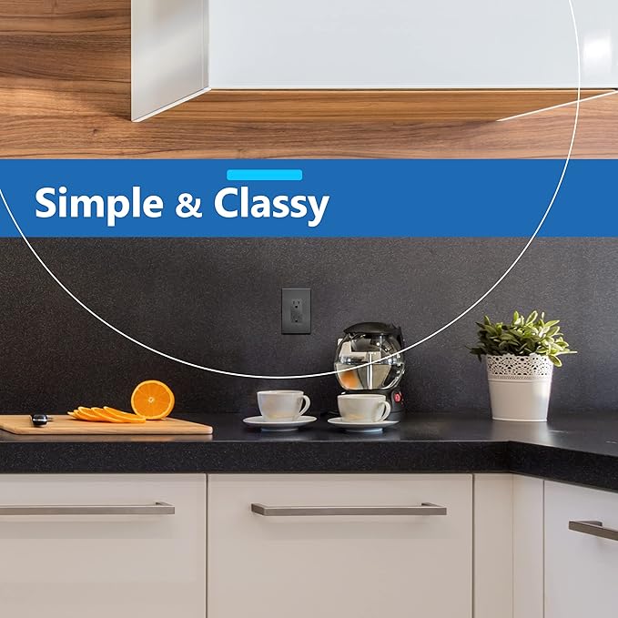 LIDER Brushed Finish Decorator Switch Cover, Screwless Wall Plate, Mid-Size 1-Gang 4.88" x 3.11", Unbreakable Polycarbonate Thermoplastic, UL Listed, LSWP-31M-BSG, Brushed Space Gray