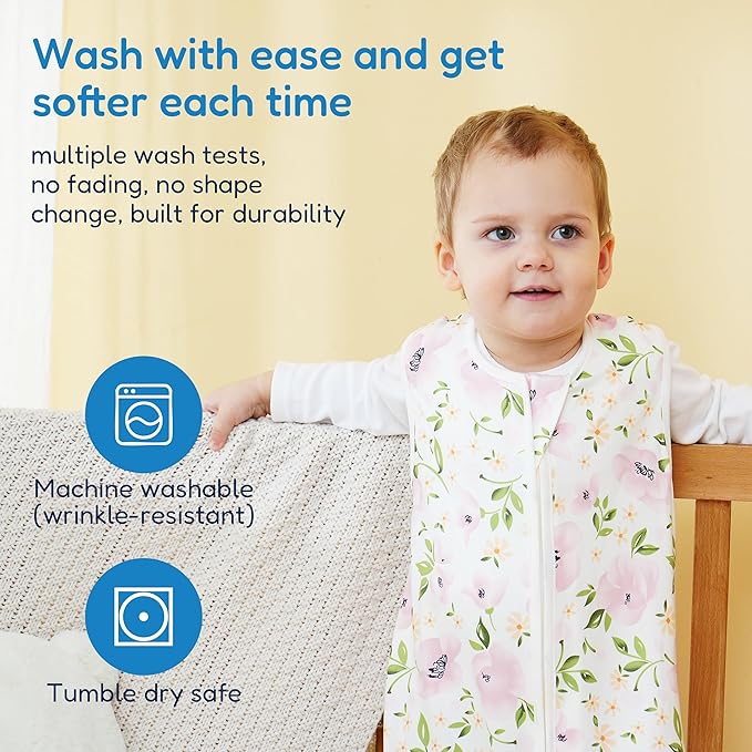 TotAha Sleep Sack 15-18-24 Months 3-Pack,Stretchy,Buttery Soft Sleeping Bag,Light Baby Wearable Blanket with 2-Way Safe Zippers for Boys Girls, 0.5 TOG