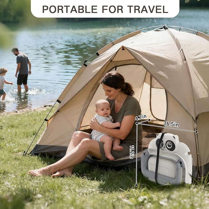 Collapsible Baby Bathtub for Newborn, Baby Bath Tub with Thermometer & Soft Floating Cushion & Drain Hole for Infant to Toddler, Portable Travel Bathtub with No-Slip Feet for 0-36 Months-Gray