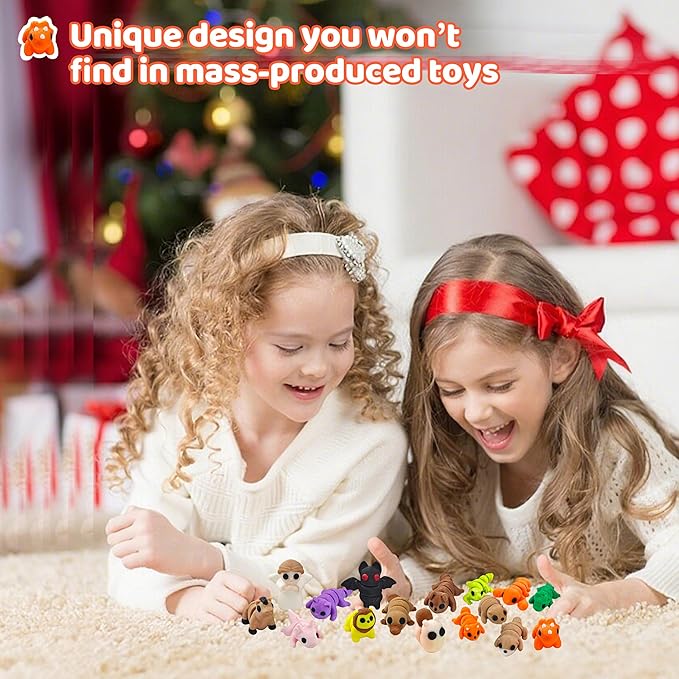 50 pcs Animal Figurines, 3D Printed Animal Figurines Set, Articulated, Party Favors, Pocket Fidget Toys Bulk, Goodie Bag Stuffers, Gifts for Boys Girls Toddlers, Office Desk Pets, Classroom rewards