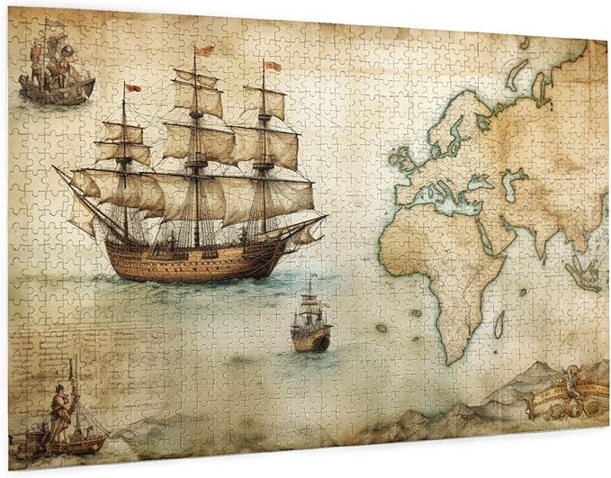 1000 Pieces of Adult Wooden Puzzle - Timeless World Map Scene for Jigsaw Enthusiasts & Decor,Perfect for Adults & Home Decor,Piece Fit Together Perfectly,Gifts Fro Friends and Family
