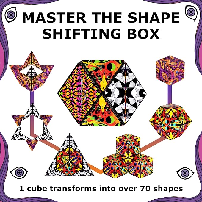 Shashibo Seasonal Halloween - Shape Shifting Box - Award-Winning, Patented Magnetic Puzzle Cube w/ 36 Rare Earth Magnets - Fidget Transforms Into Over 70 Shapes (Hypnotic Digital) - Limited Edition