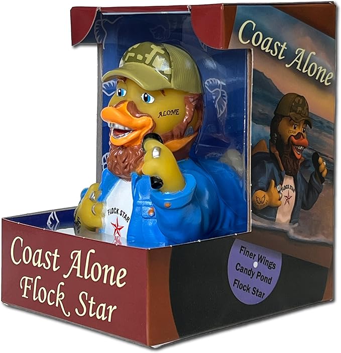 CelebriDucks - Coast Alone - Flock Star - Floating Rubber Ducks - Collectible Bath Toy Gift for Kids & Adults of All Ages