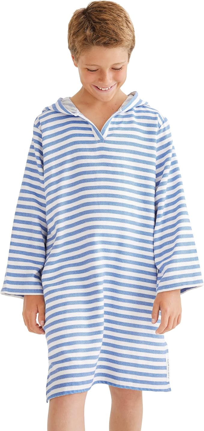 SAMMIMIS Boys & Girls Swim Cover Up - Kids Hooded Beach Towel with Long Sleeves - Pullover Beach Towel, Swim Poncho with Hood