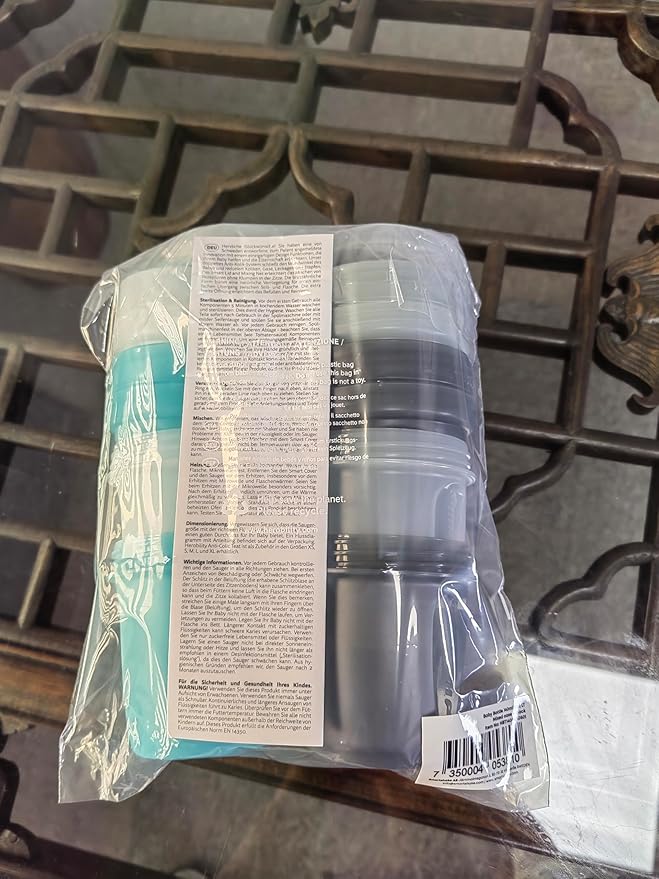 Herobility Double Anti-Colic Baby Bottles – 5 fl oz/140ml – 4-Pack – Multicolor - White, Gray, Iron Blue, Blue