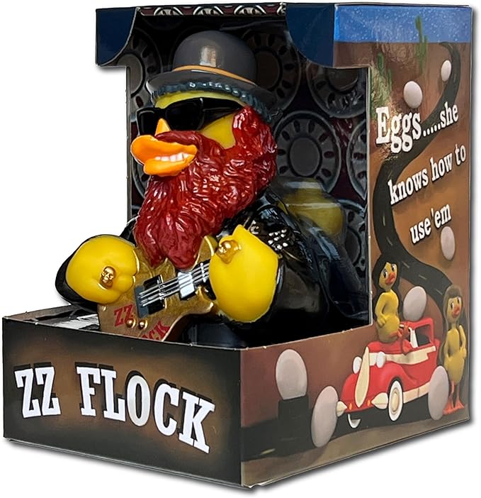 CelebriDucks - ZZ Flock- Eggs... She Knows How to Use 'Em - Floating Rubber Ducks - Collectible Bath Toy Gift for Kids & Adults of All Ages
