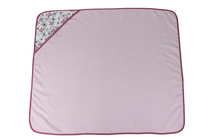 Cudlie Buttons & Stitches Baby Girl 3 Pack Rolled/Carded Hooded Towels in Crisp Blossom Print (GS71728)